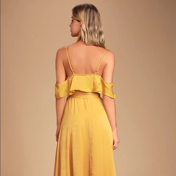 Lulus mustard yellow formal gown “moriah” - Picture 6 of 6